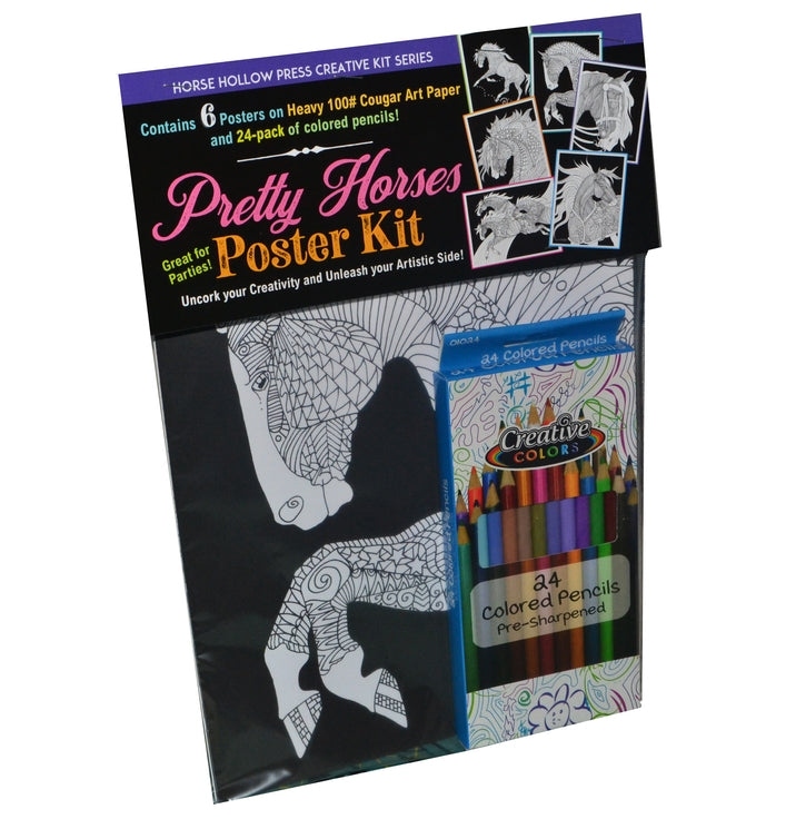 Pretty Horse Coloring Kit w/24 Colored Pencils
