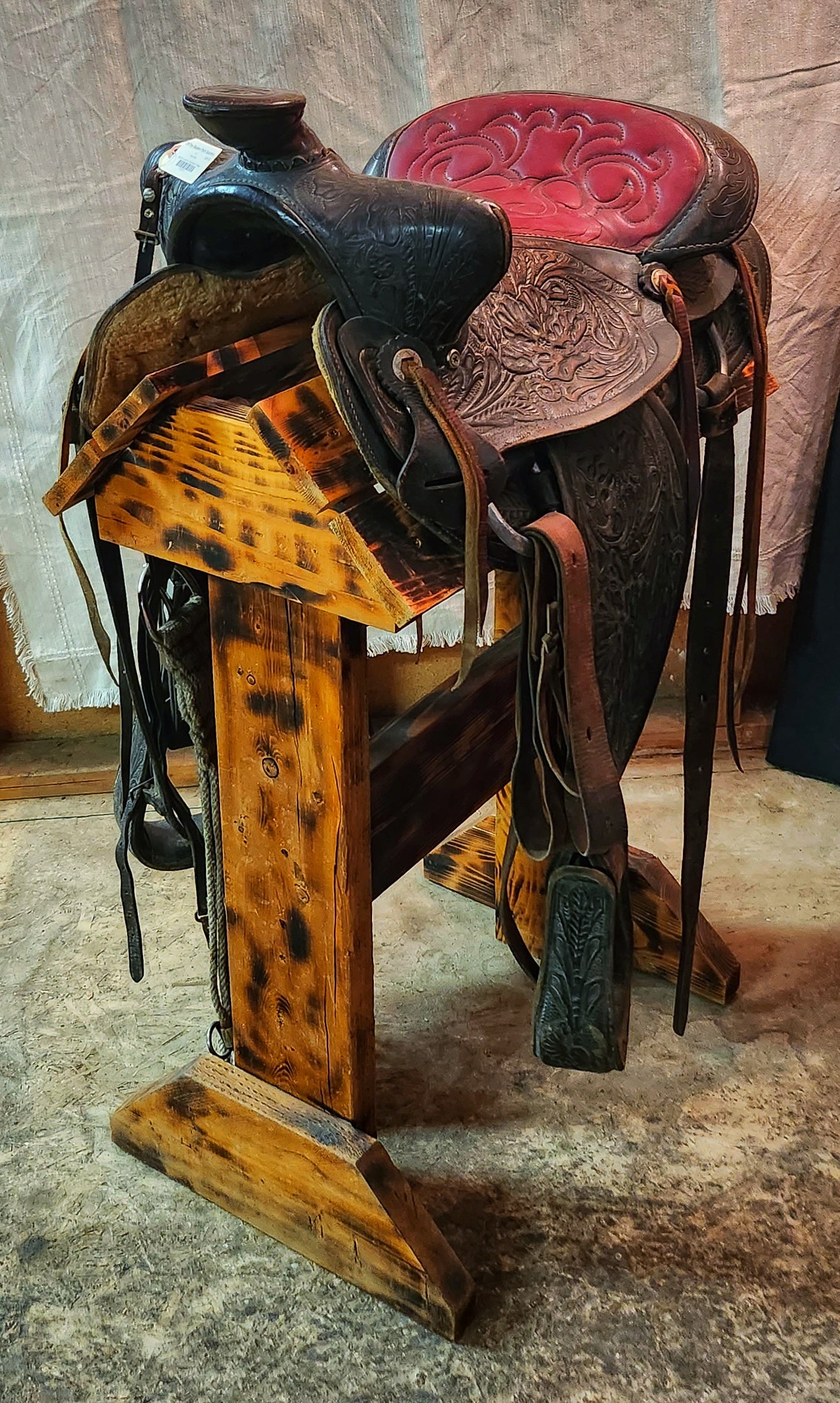 Big Horn Saddle Red/Black Vintage Off The Beaten Path Saddlery