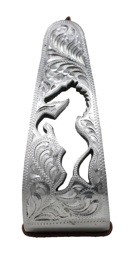 Western Lightweight Aluminum Angled Engraved Standing Horse Cut-Out #50123