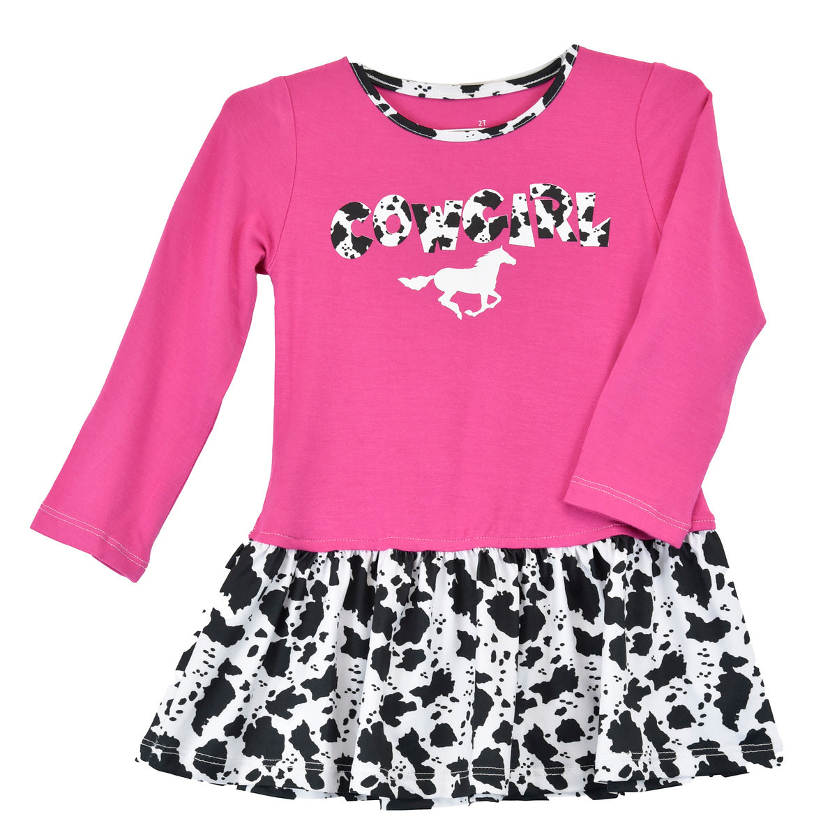 Horse Cow Print Dress XL/14-16 / Pink Body