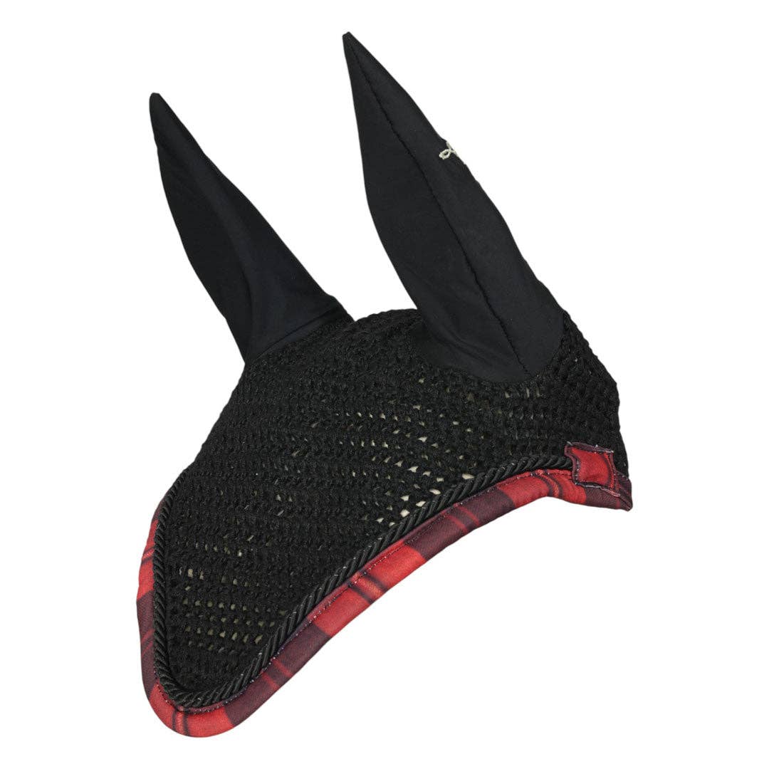 Dapplebay Holiday Plaid Pony Fly Veil - RED