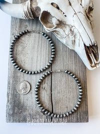 Boho Ranch 3" Navajo Pearl hoops