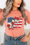 COLORBEAR - Floral American Flag Graphic Tee