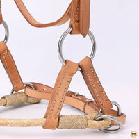 HILASON - Hilason Western Horse Noseband Rawhide American Leather Sidepull Headstall