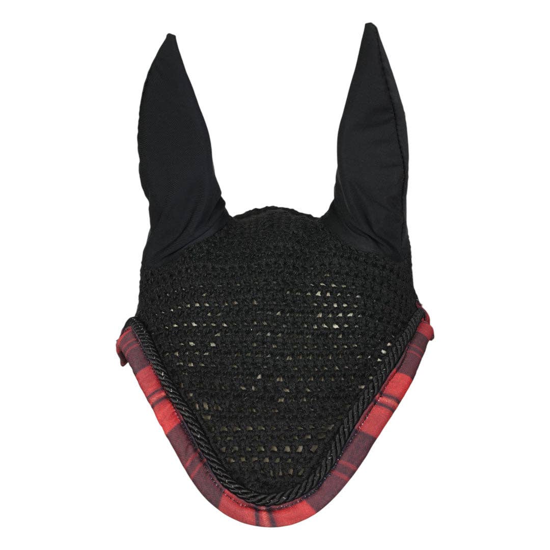 Dapplebay Holiday Plaid Pony Fly Veil - RED