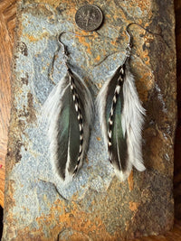 Wild Mountain Fringe - Emerald Skies Feather Earrings