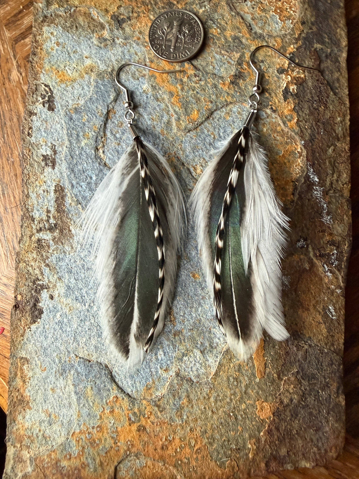 Wild Mountain Fringe - Emerald Skies Feather Earrings