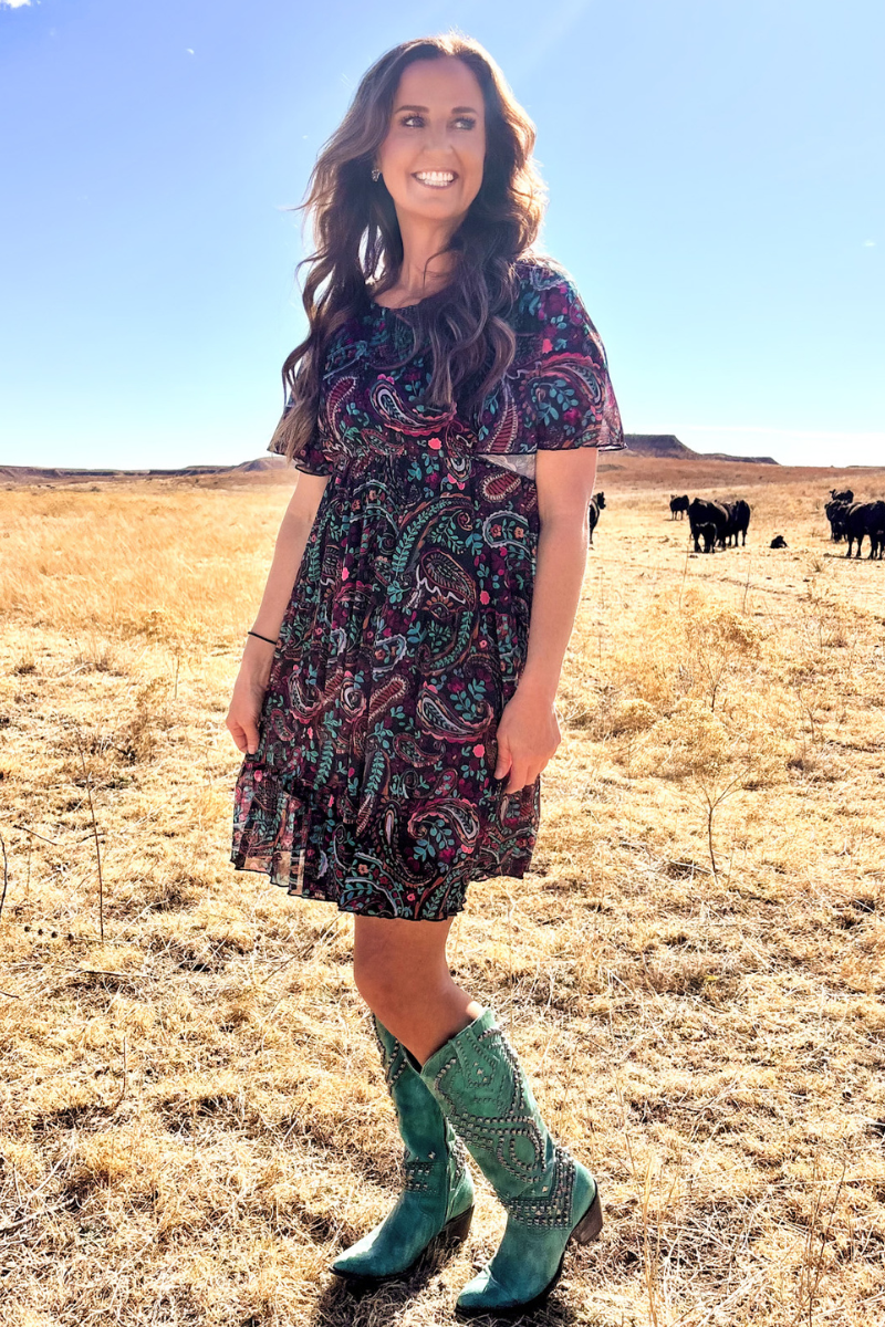 Sterling Kreek - Painted Night Paisley Dress