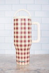 American Farm Company - Cranberry Gingham 40oz Water Tank Tumbler