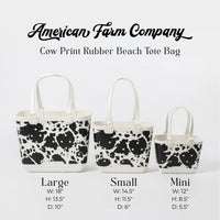 American Farm Company - Cow Print Rubber Beach Tote Bag - Large