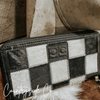 Texas Western Cowhide Bags and More - Checkered Cowhide Womens Wallet Wristlet Trendy