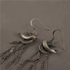 Tourtiwi - Willow Leaf Swallow Tassel Long Earrings