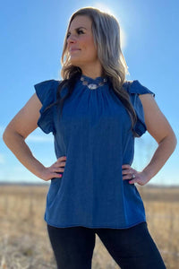 Sterling Kreek - Babydoll Top Denim - Dark Wash