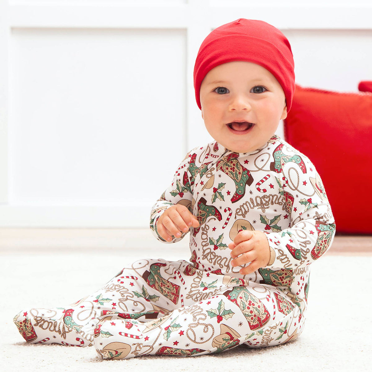 Tesa Babe - Western Christmas Family Matching Bamboo Pajamas - Cowboy