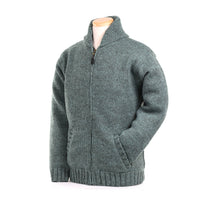 Lost Horizons Knitwear-Lodge Hand Crafted Wool Sweater – Shawl Collar Zip