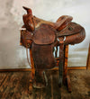 Tooled Leather Saddle with Padded Seat- No name