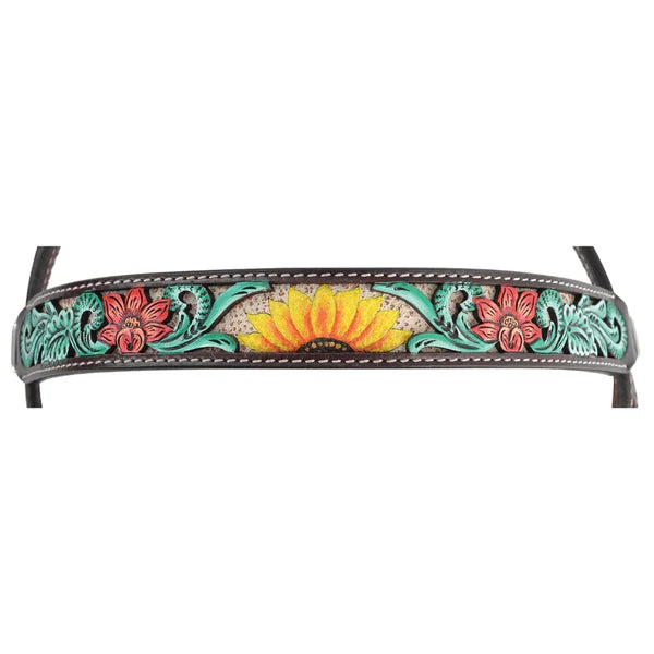 Circle Y Rising Sunflower Headstall