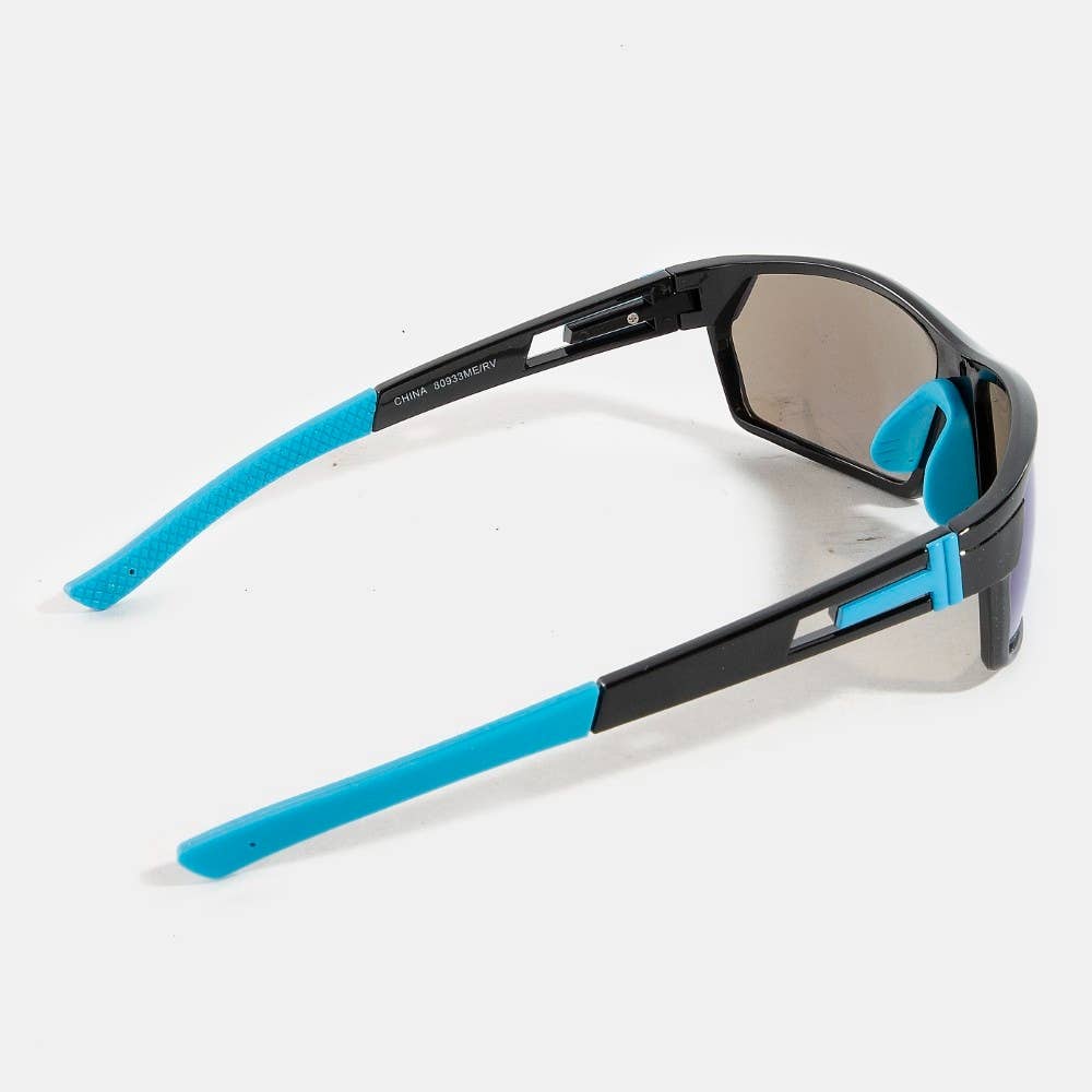 Collections by Fame Accessories - Sporty Curved Polarized Lens Sunglasses
