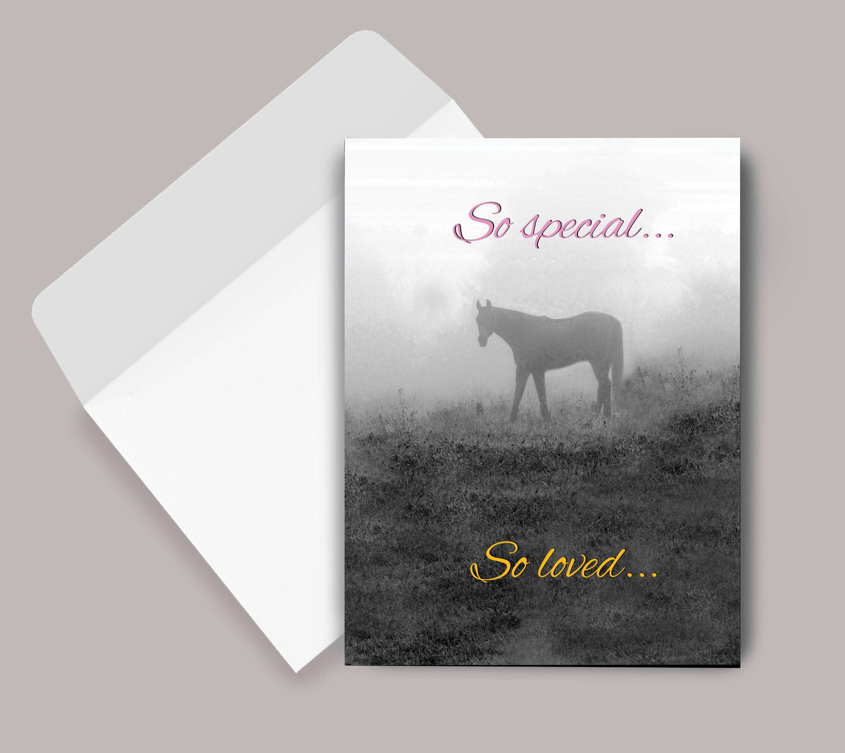 Horse Hollow Press - Horse Sympathy Greeting Card | So special... | Horse in Mist