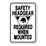 Safety Headgear Required When Mounted Sign Aluminum 12 in X 18 in #146685