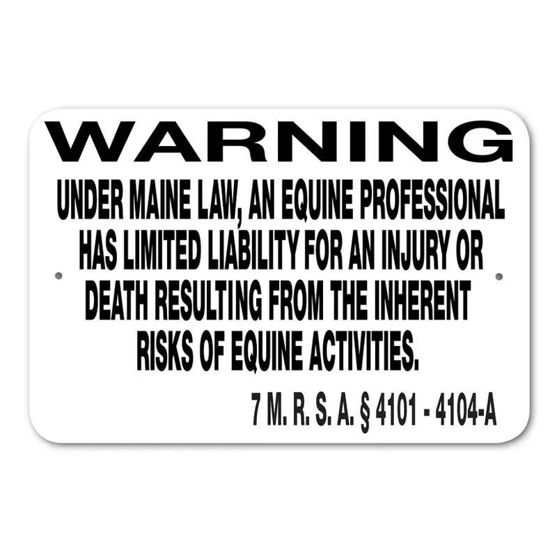 Equine Liability Signs M - M