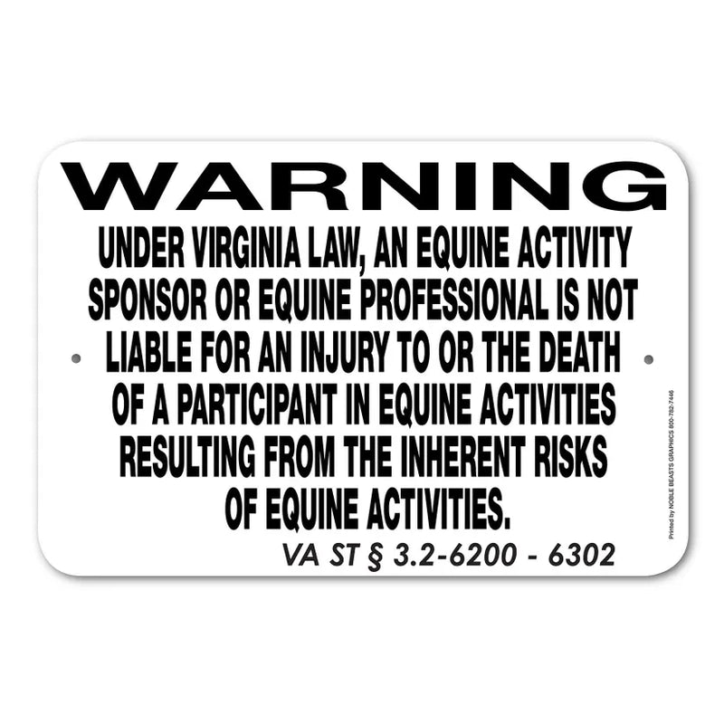 Equine Liability Signs U - W