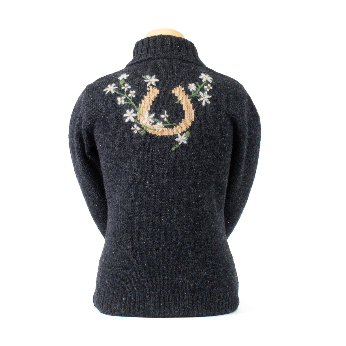 Lost Horizons Knitwear - Lucky Daisy Western Embroidered Wool Cardigan