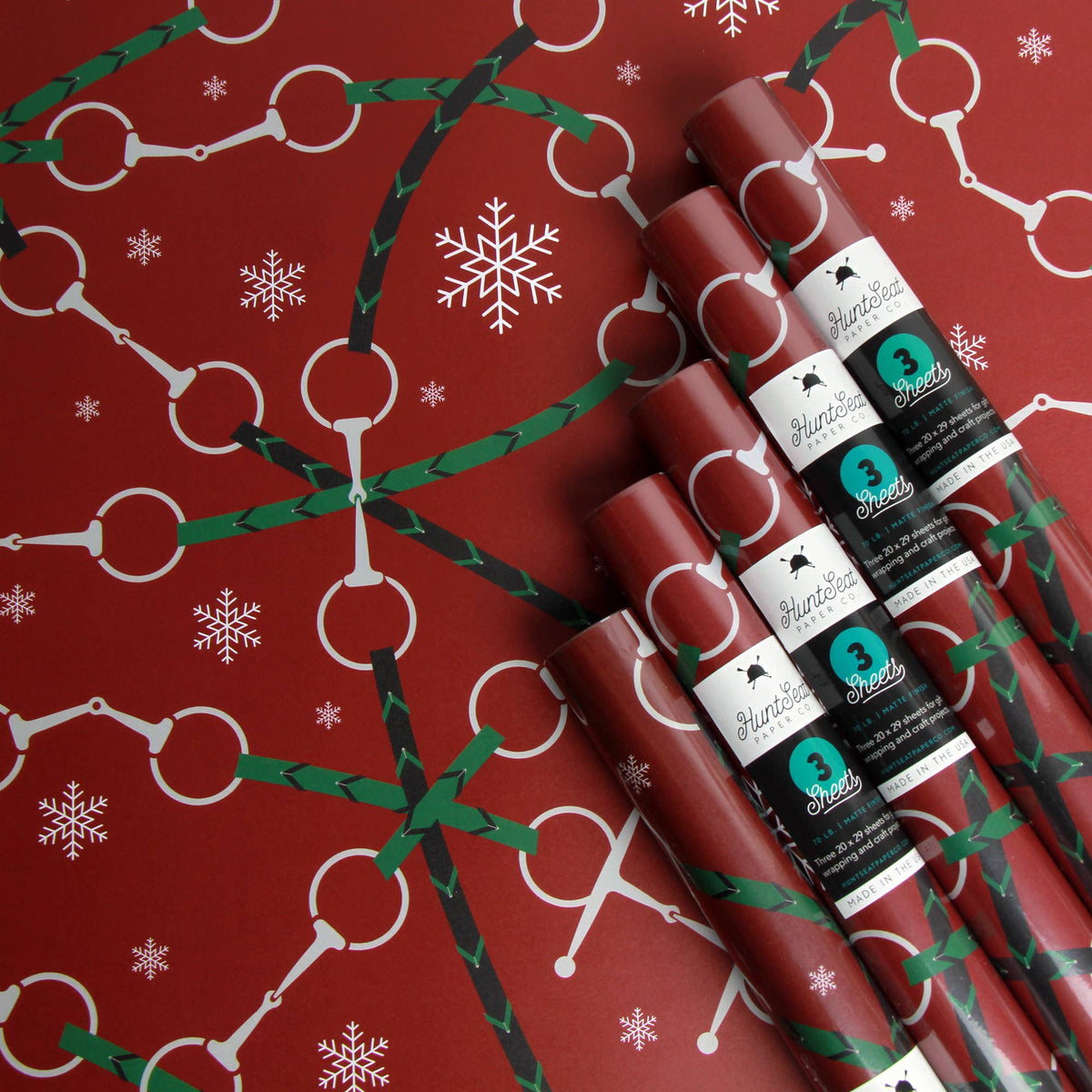 Hunt Seat Paper Co. - Bits + Reins Holiday - Equestrian Horse Gift Wrapping Paper