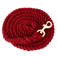 Cotton Lead Rope 3/4" x 10', Brass Plated Bolt Snap
