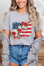COLORBEAR - Floral American Flag Graphic Tee