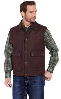 Cripple Creek Wool Melton Vest with Nubuck Leather Trim