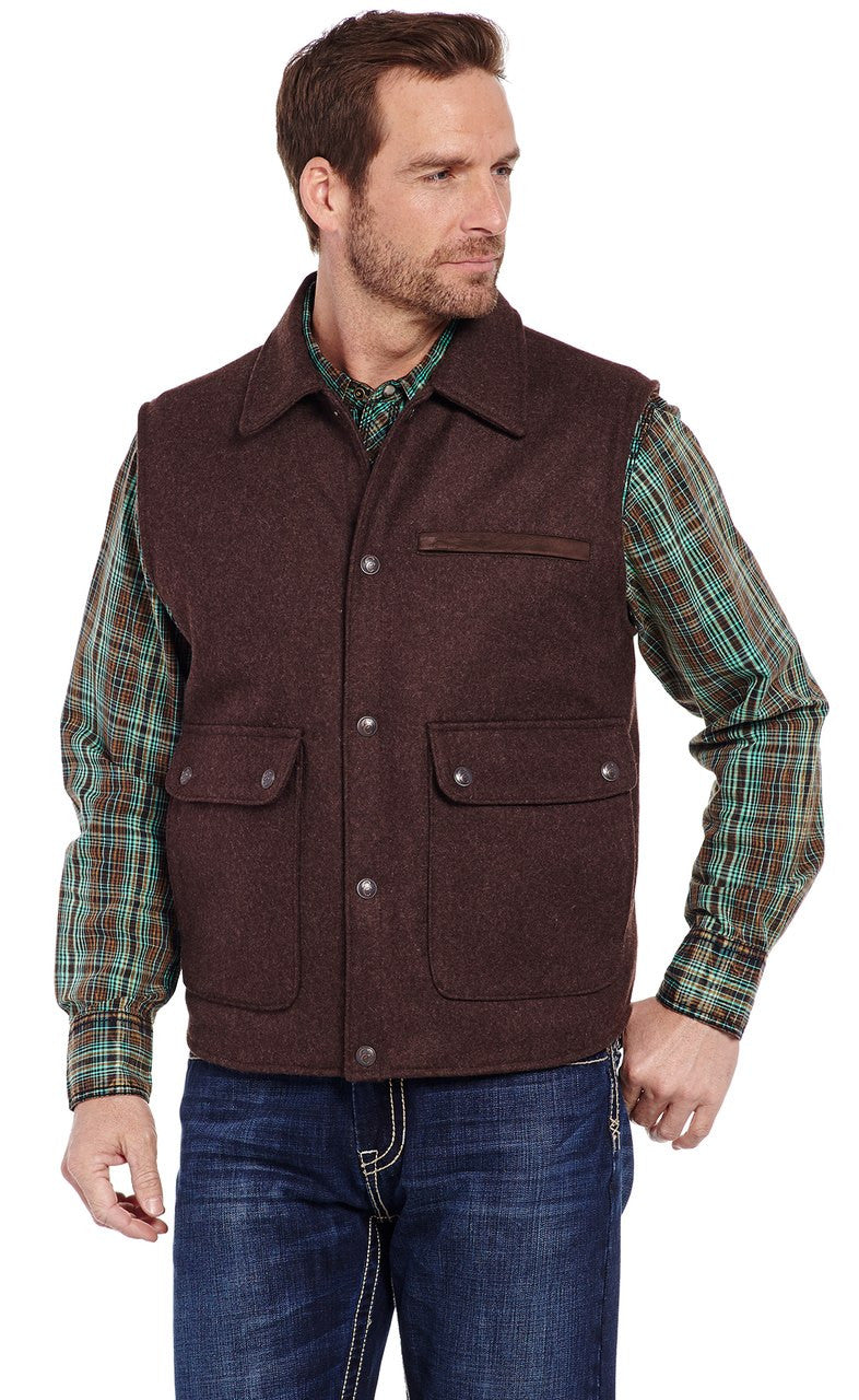 Cripple Creek Wool Melton Vest with Nubuck Leather Trim
