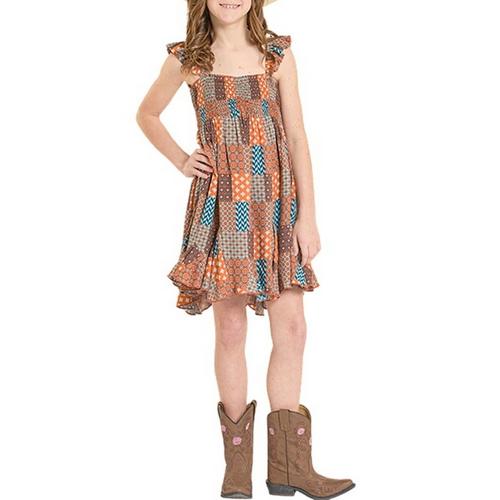 Girl's Patch Print Mini Dress