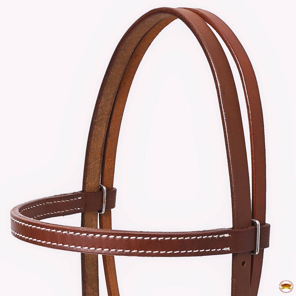 HILASON - Hilason Western Horse Noseband Rawhide American Leather Sidepull Headstall