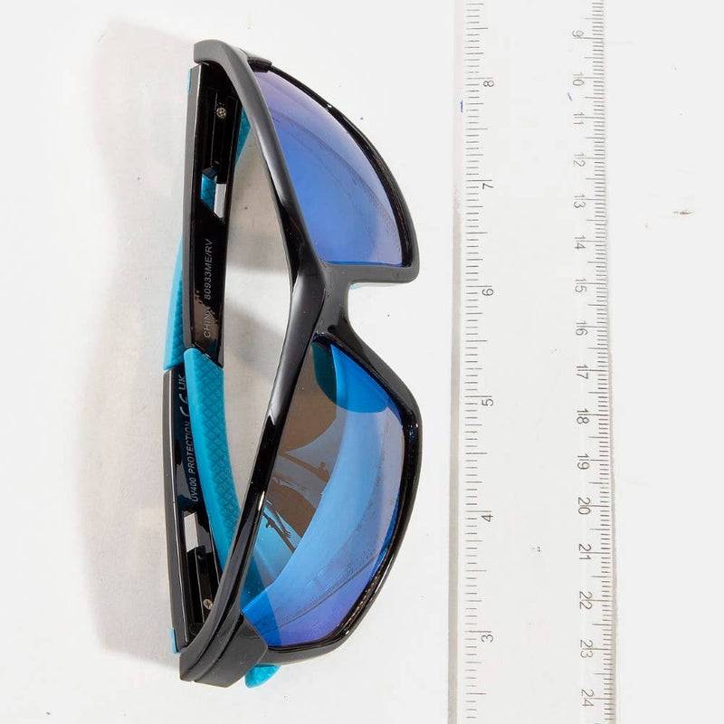 Collections by Fame Accessories - Sporty Curved Polarized Lens Sunglasses