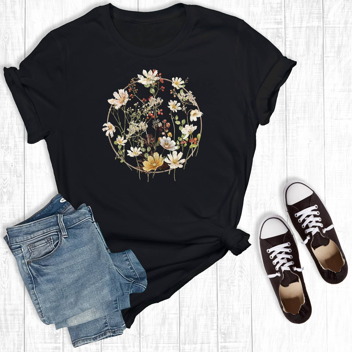 Rebel Rose - Retro Spring Flowers Graphic Tee