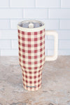American Farm Company - Cranberry Gingham 40oz Water Tank Tumbler