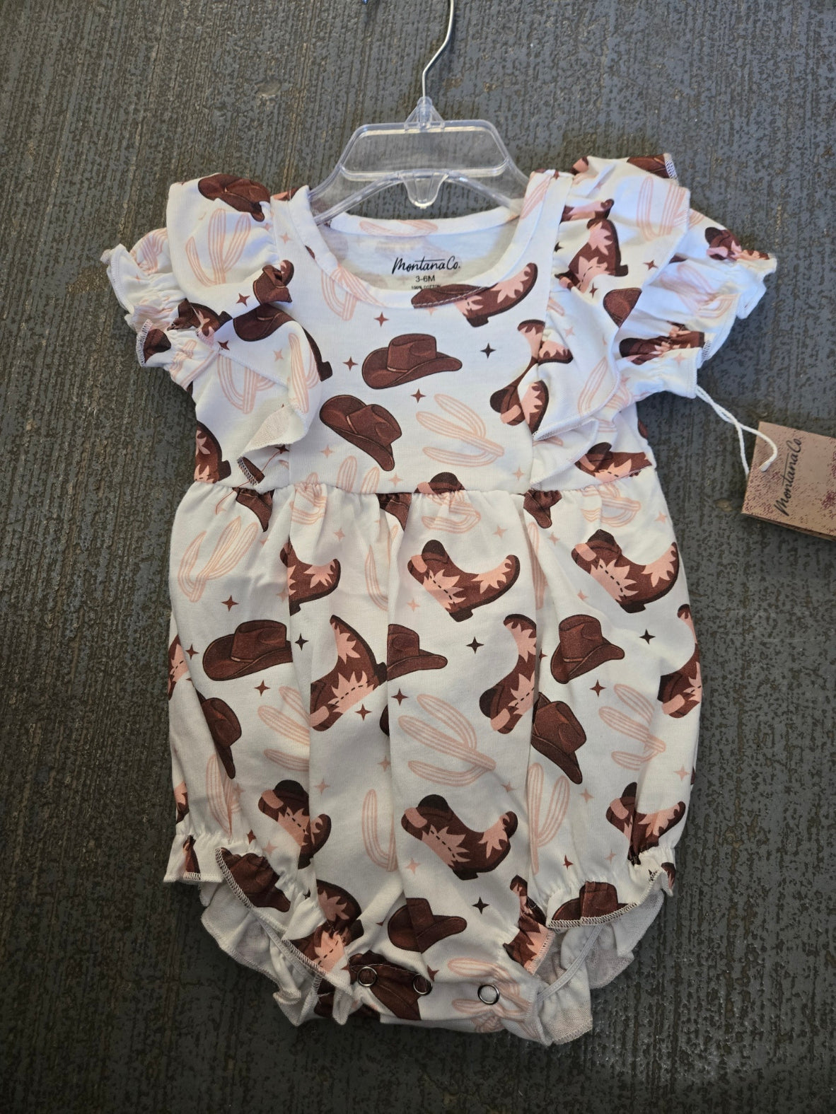 Montana Co Infant Western Onsie with Ruffle Sleeves