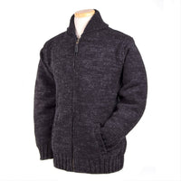 Lost Horizons Knitwear-Lodge Hand Crafted Wool Sweater – Shawl Collar Zip