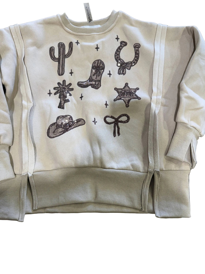 Montana Co. Girls Western Sequence Fleece Sweatshirt