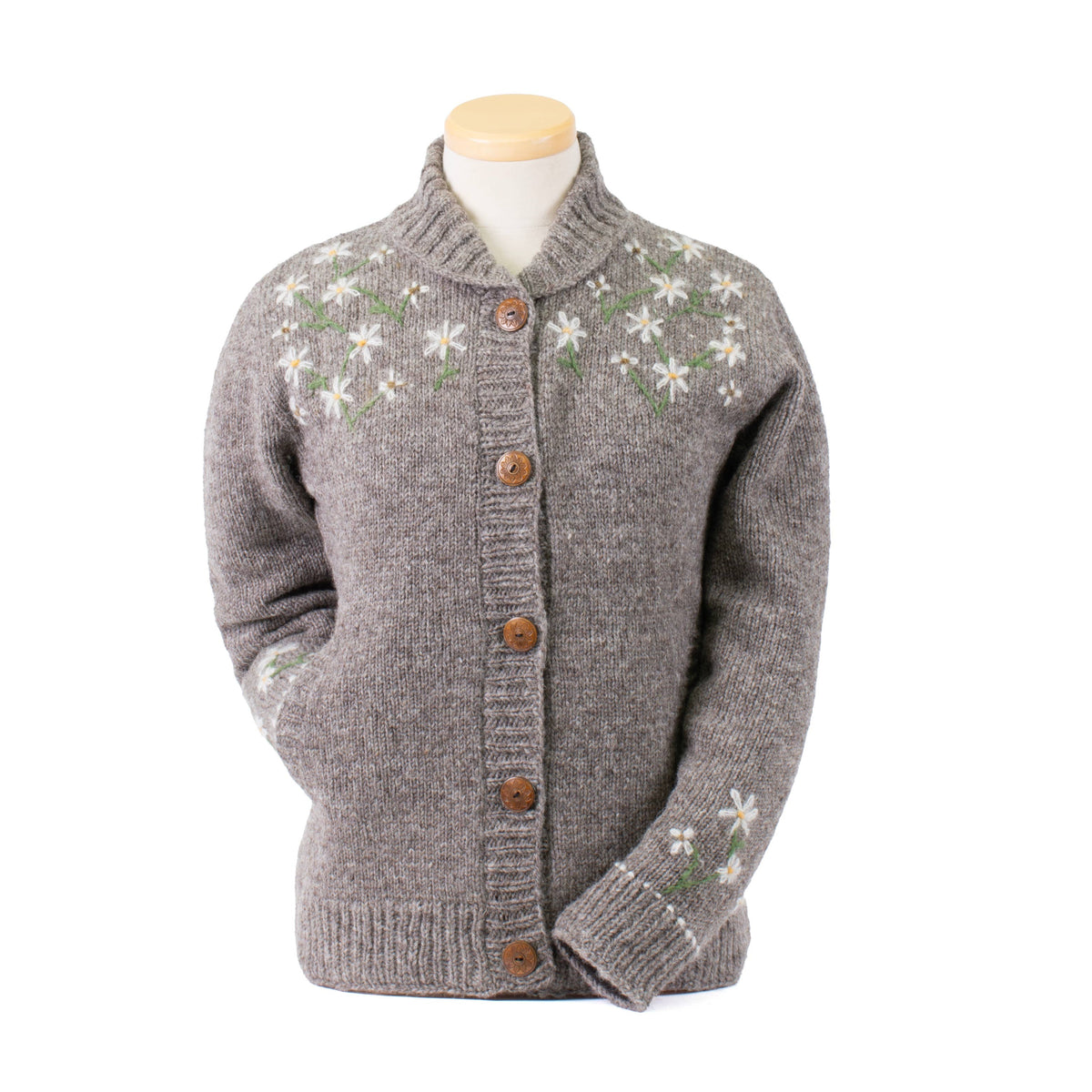 Lost Horizons Knitwear - Lucky Daisy Western Embroidered Wool Cardigan