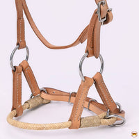 HILASON - Hilason Western Horse Noseband Rawhide American Leather Sidepull Headstall