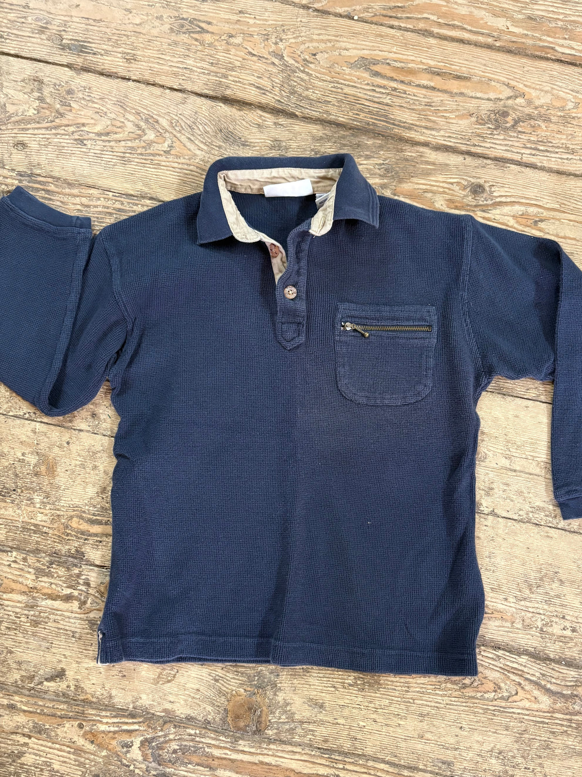Badge Long Sleeve Polo - 7X
