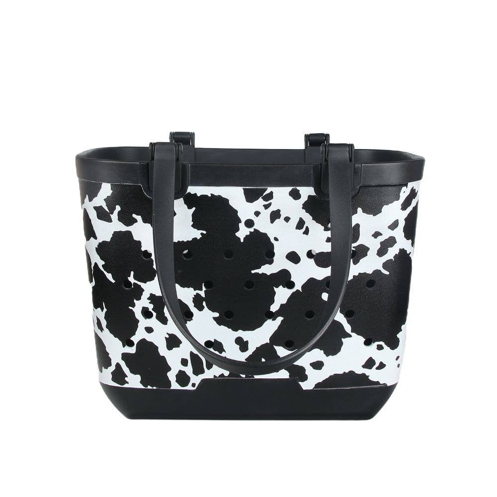 American Farm Company - Cow Print Rubber Beach Tote Bag - Large