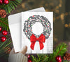 Horse Hollow Press - Horse Christmas Card / Horse Wreath / Holiday Greeting Card