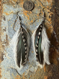 Wild Mountain Fringe - Emerald Skies Feather Earrings