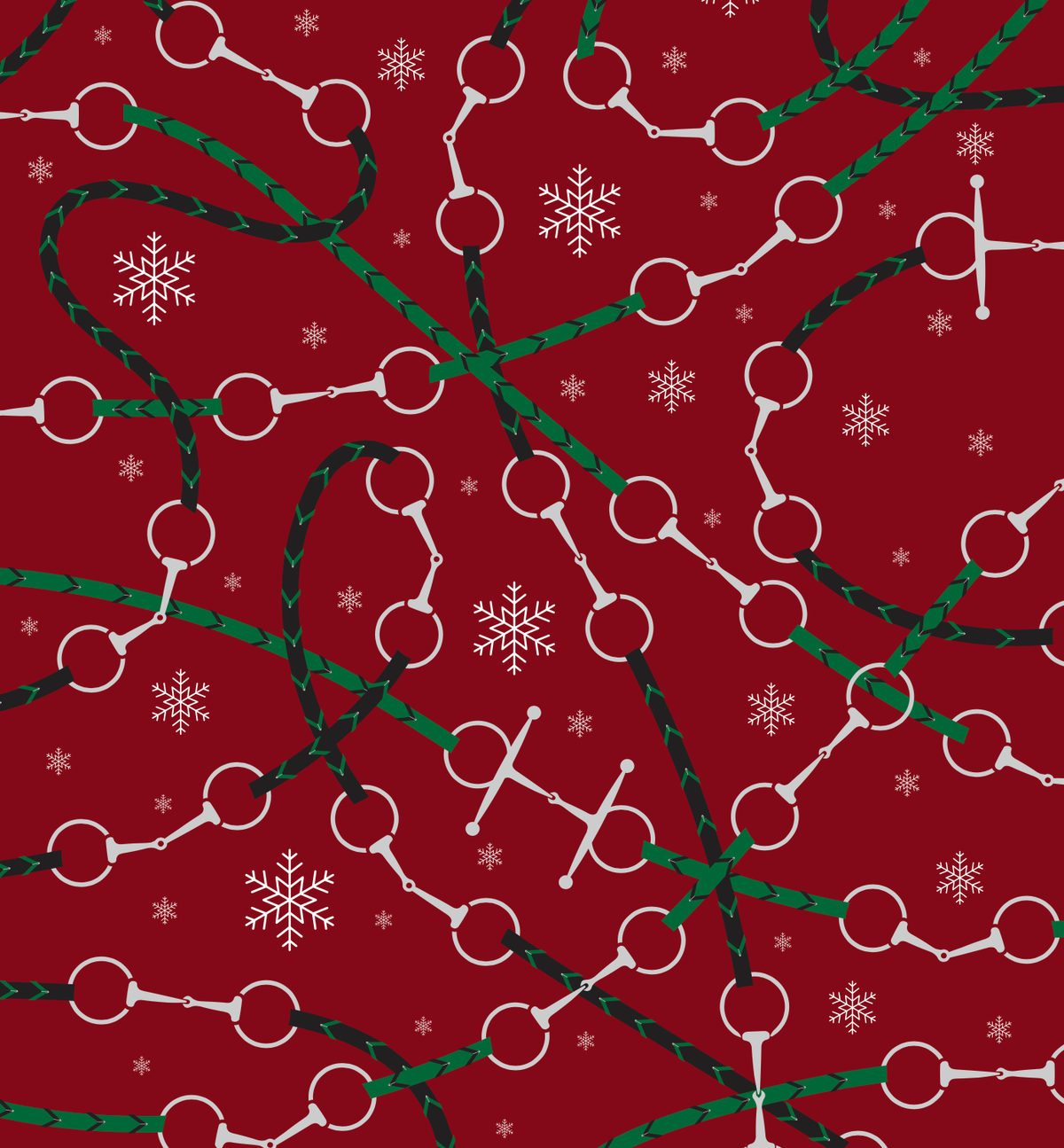 Hunt Seat Paper Co. - Bits + Reins Holiday - Equestrian Horse Gift Wrapping Paper