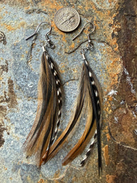Wild Mountain Fringe - Autumn Mist Feather Earrings