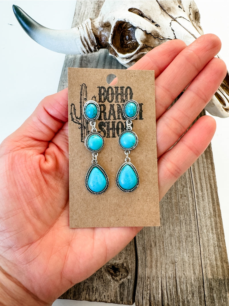 Boho Ranch Western Tier Drop Earrings