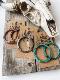 Boho Ranch Western Aztec Print Hoops